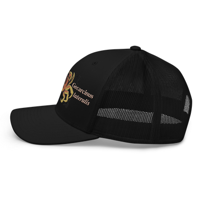 Blackback Land Crab "Gecarcinus lateralis" Embroidered Black Trucker Hat Left Mockup