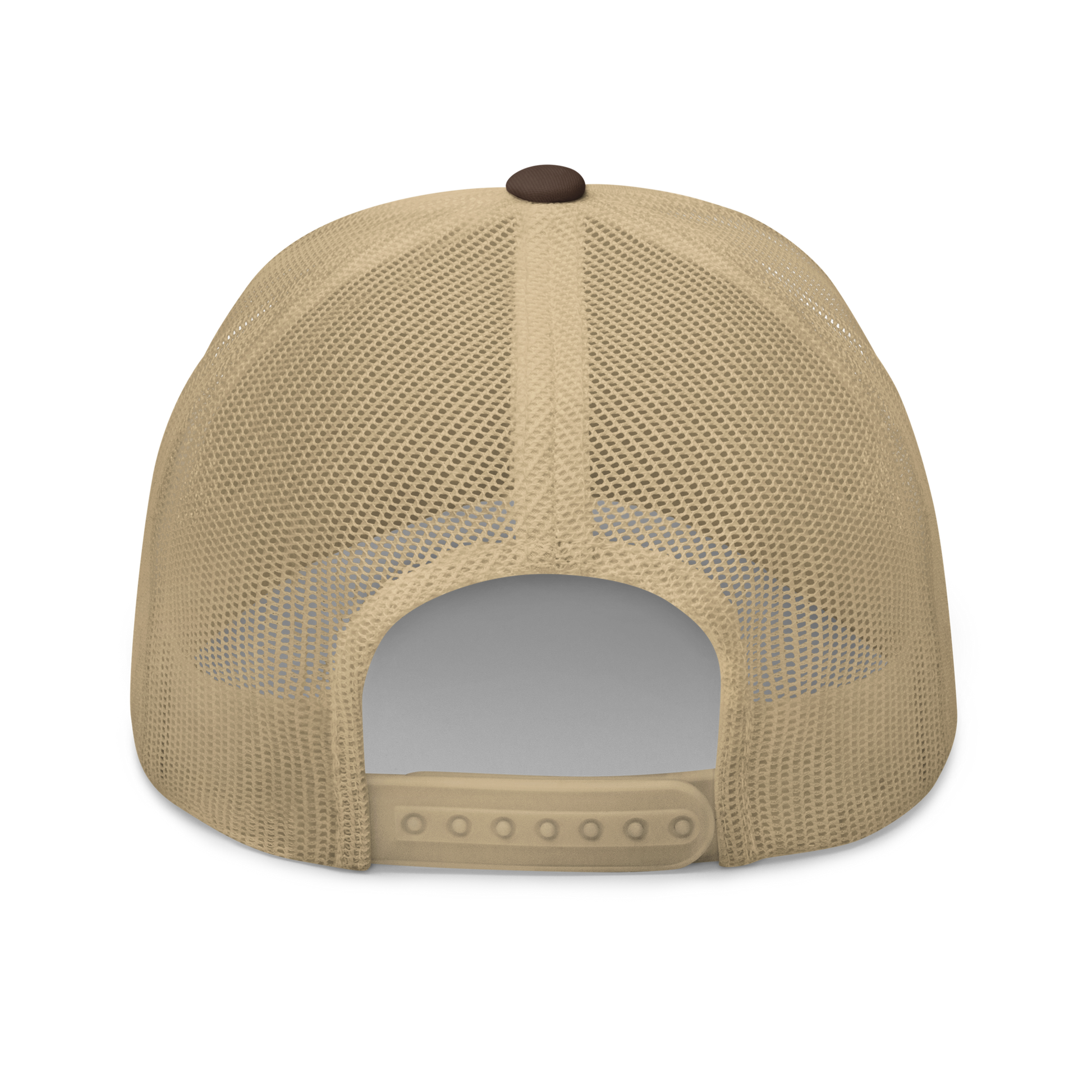 Blackback Land Crab "Gecarcinus lateralis" Embroidered Brown & Khaki Trucker Hat Back Mockup