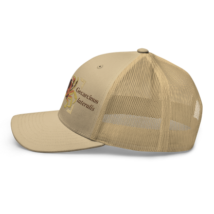 Blackback Land Crab "Gecarcinus lateralis" Embroidered Khaki Trucker Hat Left Mockup